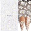LIULI 5D Flowers for Nails Art Stickers Embossed Lace Butterfly Stereoscopic Engraved Pattern Adhesive Nail Decals for Spring Summer Nail Decorations (Black & White)