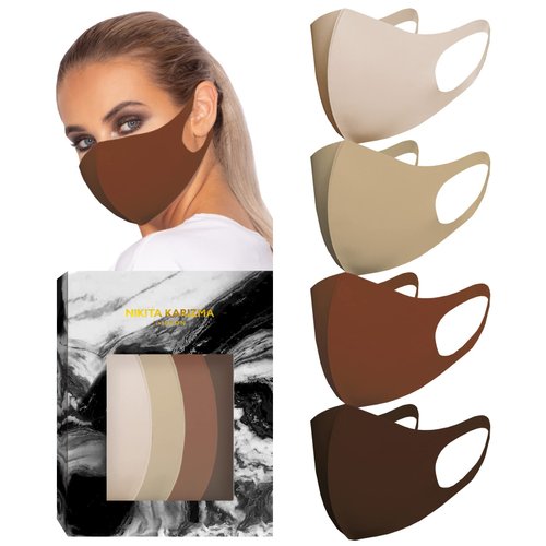 KARIZMA Styling Essentials Cloth Face Mask for Women Pack. 4 Buttery Soft Masks Washable Fabric. Desert Rose Tonal Face Mask Reusable. Stretchy, Comfortable, Fresh Facemask.