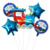 GLASNES Train Birthday Balloon Kit Train Foil Balloons Five-pointed Star Foil Balloons Baby Shower Train Themed Birthday Party Decorations Supplies