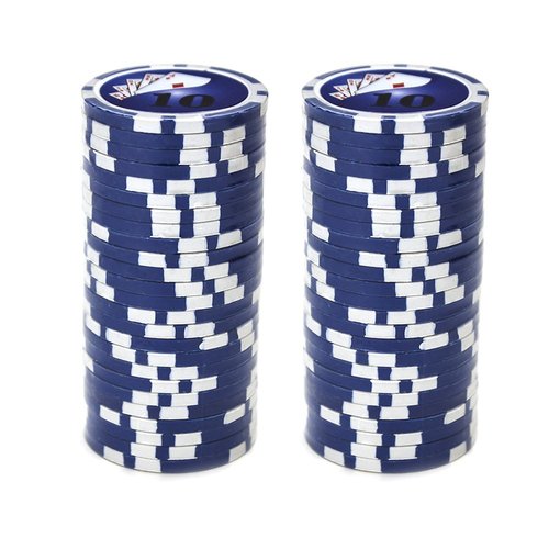 Brybelly Yin Yang Poker Chip Heavyweight 14-Gram Clay Composite – Pack of 50 ($10 Blue)