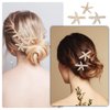 9pcs Starfish Hair Clip, Elegant Pearl Star Hair Clip Sea Star Hair Clips Rhinestone Hairpin Barrette Seashell Hair Accessories for Women Girls (3 Styles)