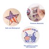 18 Sheets 4th of July Temporary Tattoos, USA Independence Day Tattoo Stickers Waterproof Fourth of July Body Art Tattoo Stickers American flag Face Tattoos for Patriotic Party Favors Supplies