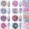 Holographic Nail Glitter Flakes Nails Supply Mermaid Powder Nail Art Decorations Shiny 3D Nail Sequins DIY Manicure Charms Design Acrylic Nails Supplies Glitter Nail Art Set (8 Boxes)