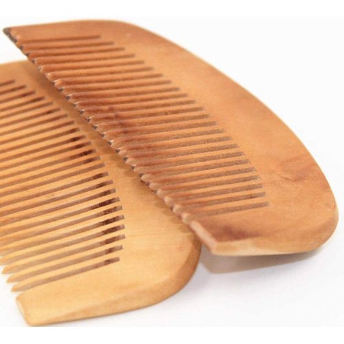 Peach Wood Wooden Comb Anti-Static Comb Close Tooth Comb 2 PCS