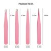 Tirdkid Tweezers Set 4-piece, Professional Stainless Steel Tweezers, Precision Tweezers for Eyebrows, Facial Hair, Ingrown Hair, Splinter, Blackhead and Tick Remover (PINK)