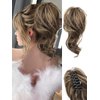 KooKaStyle claw clip in ponytail extensions 10" short fake ponytail natural synthetic hairpieces light brown mix caramel blonde for women daily use