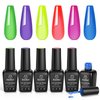 Beetles Jelly Crystal Gel Nail Polish Set 6pcs Colors Blue Red Purple Rainbow Neon Yellow Green Orange Gel Polish Kit Uv LED Dryer Cured See Through Spring Summer Nail Trend Gel Nail Art Kit