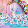 12Pcs Little Mermaid Party Decorations, Mermaid Birthday Honeycomb Decor Table Centerpieces Under the Sea Party Decorations, Ocean Themed Party Decors for Baby Shower Children Birthday Party Supplies