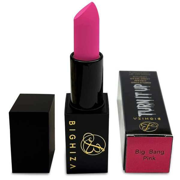 Bighiza Lipstick, Super high-impact color with shea butter that actively hydrate and nourish lips - With FREE Lip Gloss - Moisturizing Creamy Formula (Big Bang Pink)