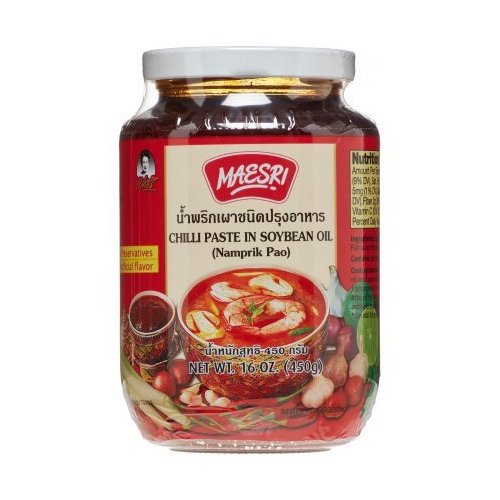 Chilli Paste in Soybean Oil - Nam Prik Pao (Thai Chili Paste) 16 Ounce Jar
