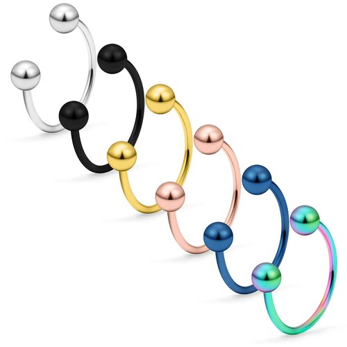 Yaalozei 20G 8mm Septum Rings Piercing Jewelry Stainless Surgical Steel Horseshoe Septum Nose Hoop Eyebrow Lip Ring Cartilage Helix Hook Rook Earrings Hoop Smiley Piercing Jewelry Men Women 20 Gauge