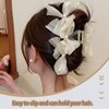 Bow Claw Clips 2Pcs Hair Bow Clip Black White Hair Clips Big Claw Clips for Thick Hair Glossy Barrette Hair Claw Clips for Women Girls Hair Styling Accessories