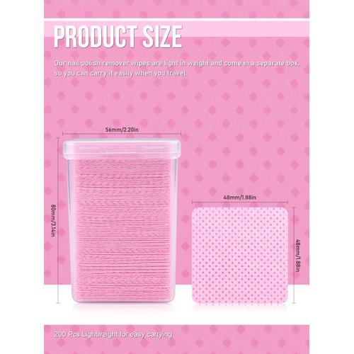 800 PCS Lint Free Nail Wipes, Eyelash Extension Glue Wipes, Lash Glue Cleaning Pads, Adhesive Wipes, Nail Polish Remover Wipes for Lash Extension Supplies (Pink)
