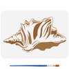 FINGERINSPIRE Conch Shell Stencils with a Paint Brush 11.7x8.3Inch Reusable Marine Life Stencils PET Conch Decoration Stencils Conch Shell Pattern Stencils Ocean Themes Template for Wood Wall Fabric