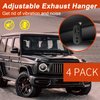 MetVot Rubber Exhaust Hanger 4 Pack, 4 Holes Adjustable Muffler Hanger, Universal Muffler Exhaust System, Insulator Bushing Mount, Weather-Proof High Density Tail Pipe Hanger