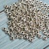 Wixine 200Pcs Round Silver Stainless Steel Spacer Beads DIY Jewelry Findings