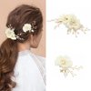 MirthCity 2Pcs Flower Wedding Hair Clip Handmade Bead Flower Bridal Hair Comb Wedding Hair pieces for Brides Flower Girls Hair Accessories for Women and Girls