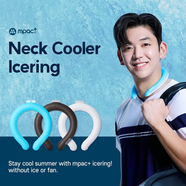 mpac+ Neck Cooler Icering | Cooling Neck Wraps, Neck Cooling Tube - Personal Air Conditioner with Gel Ice Pack for Outdoor Activities, Hot Weather Relief, Summer, Freeze below 64°F (Basic, White)