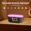 JALL Fabric Alarm Clock for Bedroom, with Big Led Screen Display, Bluetooth Stereo Sound Speaker, FM Radio, Fast Wireless Charging, USB Charging Port, Nightlight, White Noise, Ideal for Gift, Black