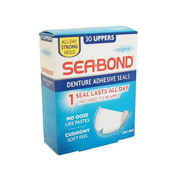 SEA-BOND Denture Adhesive Seals Uppers Original, 30 Each (Pack of 8)