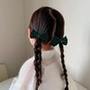 Velvet Hair Bows Dark Green Ribbon Alligator Clip Barrettes Hair Pins 4" Christmas Early Spring Holiday Dress outfit Decor Accessories for Women Toddler Teen Girls Xmas Birthday Gift