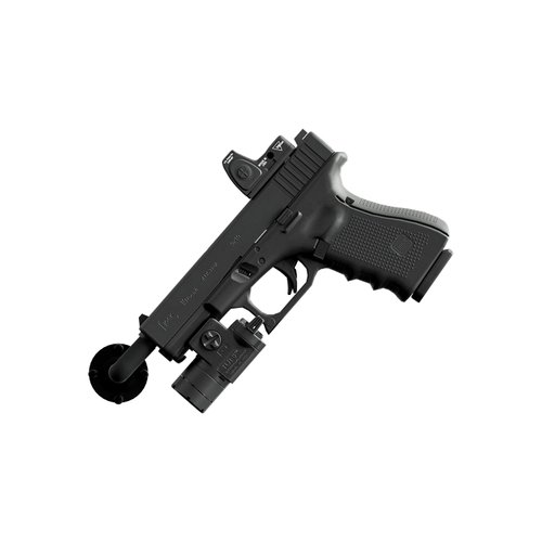 Hold Up Displays 90 Degree in Barrel Pistol Hanger Display, Handgun Wall Mount Concealed Storage for Safes, Cabinets, or Under Desk Easy Use Gun Hanger, Made in USA with Heavy Duty Steel