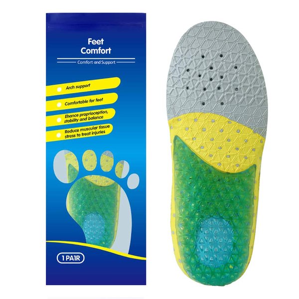 Kids Running Gel Insoles Kids Shock Absorbing Arch Support Insoles Good Feet Step Aid Little Kid US 2-3 (8 1/8-8 1/2)