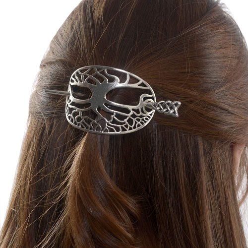 Viking Celtic Hair Clips Hairpin-Wiccan Tree of Life Hair Clip Men Hair Sticks Hairpin for Long Hair Slide Irish Hair Accessories Celtic Knot Hair Pin Viking Jewelry Women