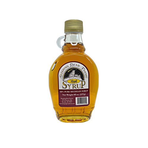 Maple Syrup Gourmet Pack 8 oz Pourable Glass Jar Grade A Fancy Table Grade