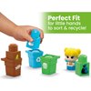 Mega BLOKS Fisher-Price Toddler Building Blocks, Green Town Sort & Recycle Squad with 15 Pieces, 2 Figures, Toy Gift Ideas for Kids