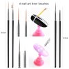FULINJOY 20PCS Nail Art Design Tools, 15PCS Painting Brushes Set (Black) with 5PCS Dotting Pens