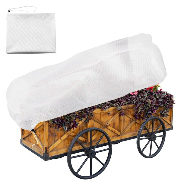 Bazyrock 2 Pack Plant Frost Cover for Outdoor Plants, Rectangular Winter Frost Blanket with Zipper and Drawstring, Reusable Frost Protection Fabric for Planters and Trees (39.3 x 17.7 x 15.7 Inch)