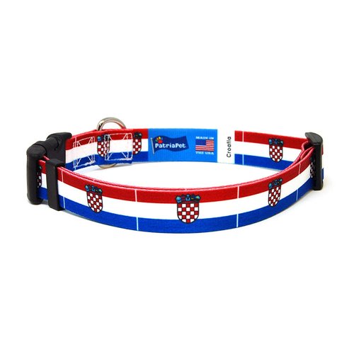 Croatia Dog Collar | Croatia Flag | Quick-Release Buckle | Made in NJ, USA | for Small Dogs