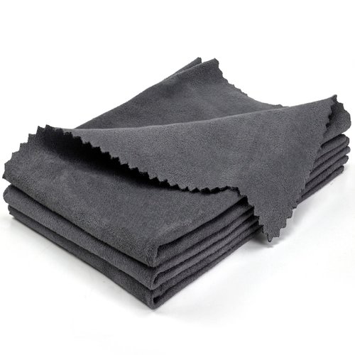 BOVPCAO Microsuede Gun Cloth 3 Pack - Lint Free Gun Cleaning Cloth, 12"x12" Large Gun Cleaning Rags - Soft Microfiber Cloth for Guns, Dark Gray
