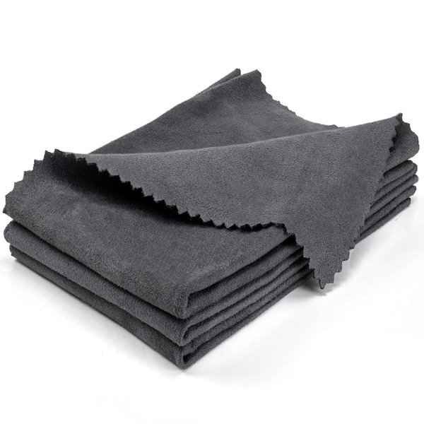 BOVPCAO Microsuede Gun Cloth 3 Pack - Lint Free Gun Cleaning Cloth, 12"x12" Large Gun Cleaning Rags - Soft Microfiber Cloth for Guns, Dark Gray
