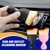 Osilly Car Detailing Brush, Auto Interior Soft Bristles Curved Cleaning Brush, Dust Collectors Dirt Removal Tool for Car Dashboard, Air Conditioner Vents, Leather, Computer, Scratch Free (White/Pink)