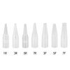 50PCS Clear White Eyebrow Tattoo Needle Tips Permanent Makeup Tattoo Nozzle Caps Disposable 1R/3R/5R/5F/7F (1R)
