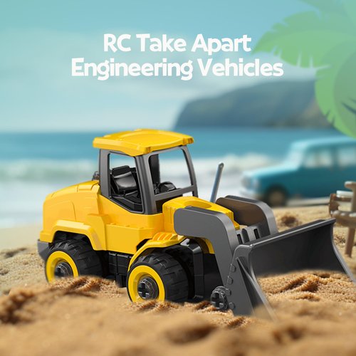 TOYTWIST Take Apart Toy Wheel Loader with Electric Screwdriver, Hands-on Skill Remote Control Toy Car Construction Set Indoor/Outdoor Play STEM Learning Game, Present for Boys and Girls