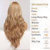 piaou Long Blonde Wig for Women Blonde Ombre Long Wigs Natural Wavy Synthetic Wigs Middle Part Heat Resistant Hair Cosplay Daily Party Wigs Natural Looking（26inch blonde）