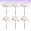 EXCEART Baby Toy 6pcs Wooden Musical Rattle Toy Unfinished Wooden Rattle-Drum Round Corner Handcraft Baby Shaking Drum Early Educational Toy for Kids DIY Painting Drawing Kids Toys