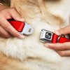 Dog Collar Seatbelt Buckle Red 13 to 18 Inches 1.5 Inch Wide