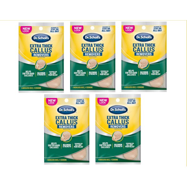 Dr. Scholl's Extra Thick Callus Removers 4 Cushions ea. (Packs of 5)