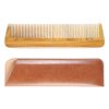 Onedor Handmade 100% Natural Green Sandalwood Wooden Comb for Men Hair, Beard, and Mustache Styling Pocket Comb With Leather Case (Long)