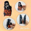 Halloween Hair Claw Clip，Mask Ghost Face Hairpin Funny Ponytail Clip Scream Grimaces Scary Styling Hair Accessories for Women (Style 4)