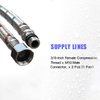 Bathfinesse Flexible Connector Braided Stainless Steel Bathroom Faucet Supply Lines Bathroom Kitchen Faucet Hose 24" Length 3/8-Inch Female Compression Thread x M10 Male Connector x 2 Pcs (1 Pair)