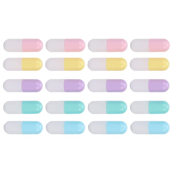 Mini Empty Lipstick Tubes, Lip Glaze Container Portable Refillable Lip Gloss Tubes Mini 20pcs Capsule Shaped with Lid for Lipstick Samples for Travel