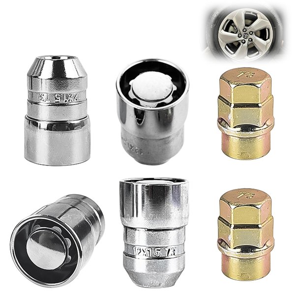 ZPSNDP Chrome Cone Seat Wheel Locks Lug Nuts (M12 X 1.5 Thread Size) - 4 Locks / 2 Keys, Universal Locking Lug Nuts Set with Lug Nut Key