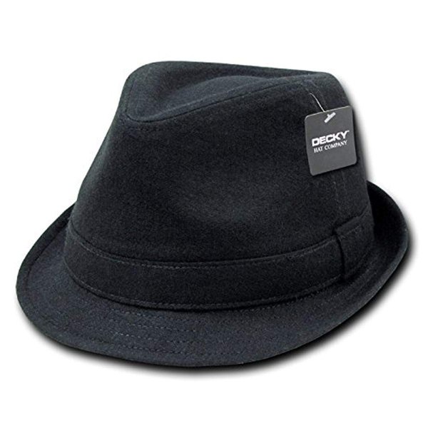 DECKY Melton Fedora Hat, Black, Small/Medium