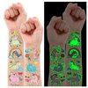 Partywind Glow Birthday Party Decorations for Kids Girls, 160 Styles Temporary Tattoos for Girls Goodie Bag Stuffers Party Games, Glow Party Supplies Favors at Night (14 Sheets)