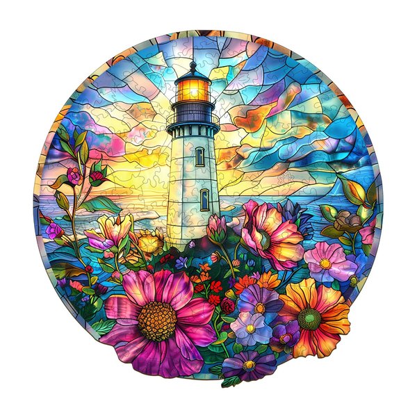 Wooden Puzzles for Adults, Lighthouse Wooden Puzzles, 100 Pieces Puzzles for Adults, Birthday Gifts for Women Men, Wood Adult Puzzles (S-8.5 * 8.3in)